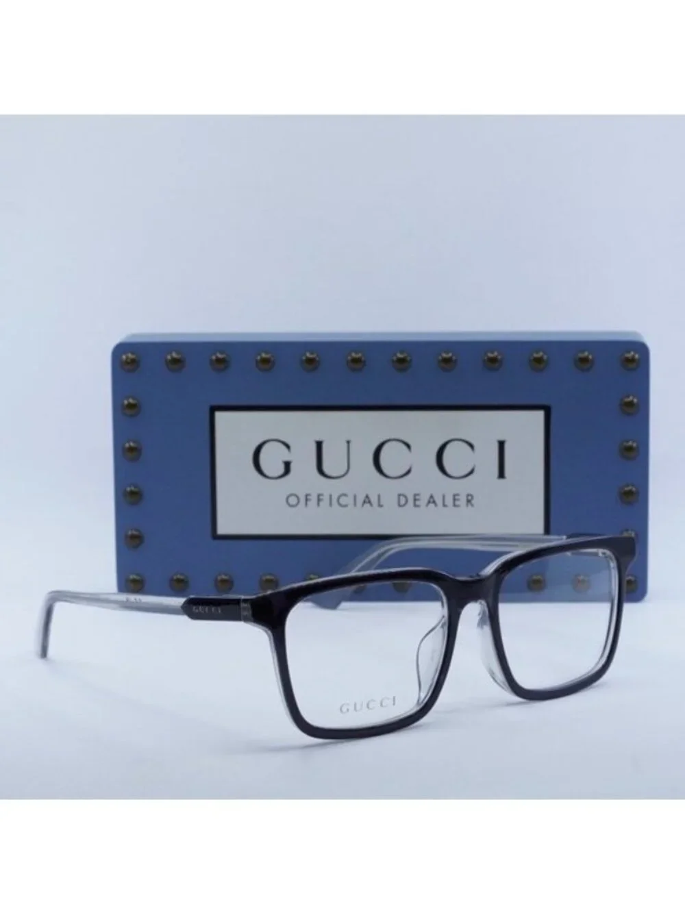 Gucci GG1120OA 002 Square Eyeglasses 55mm - Grey/Transparent